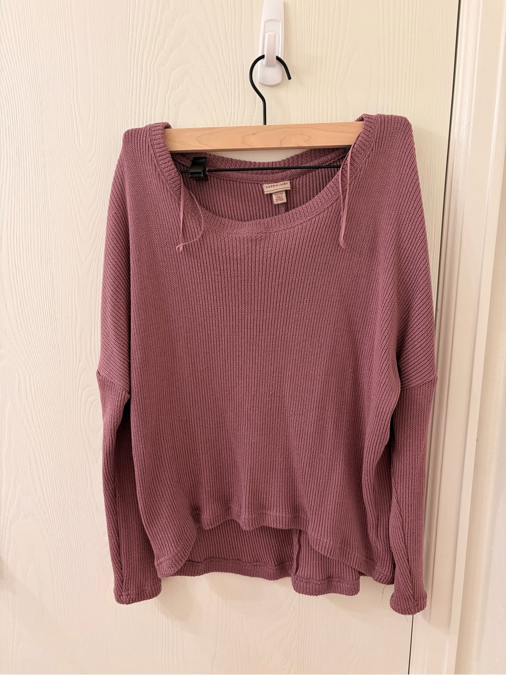 Aeropostale Dusty Mauve Waffle Knit Scoop Neck Sweater